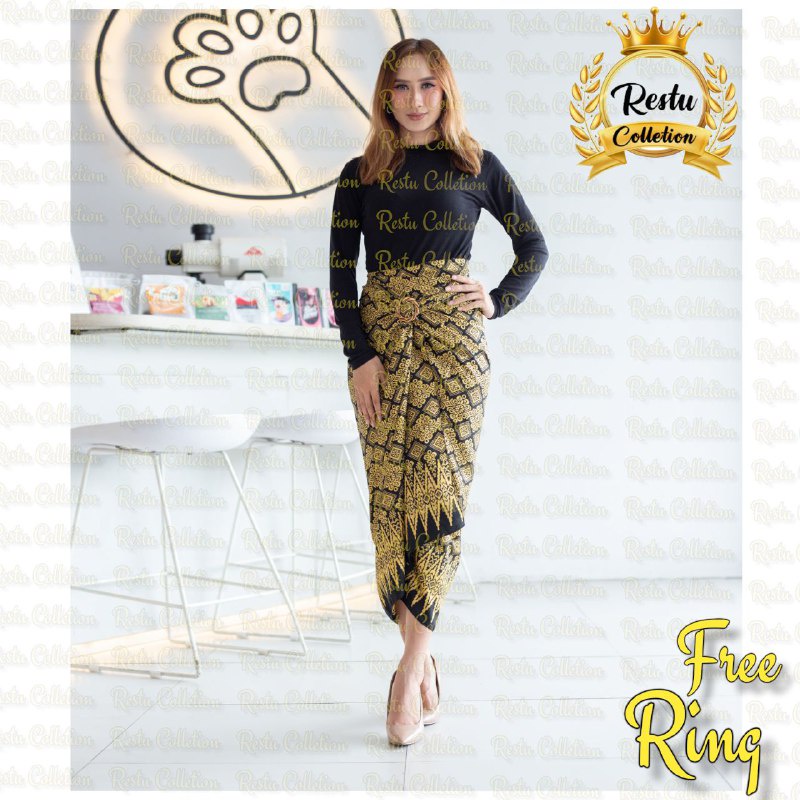 { COD } Rok Lilit Motif Batik Wanita Kaung Ping Bawahan Seragam Wanita Kebaya Wisuda Kondangan Bahan Premium