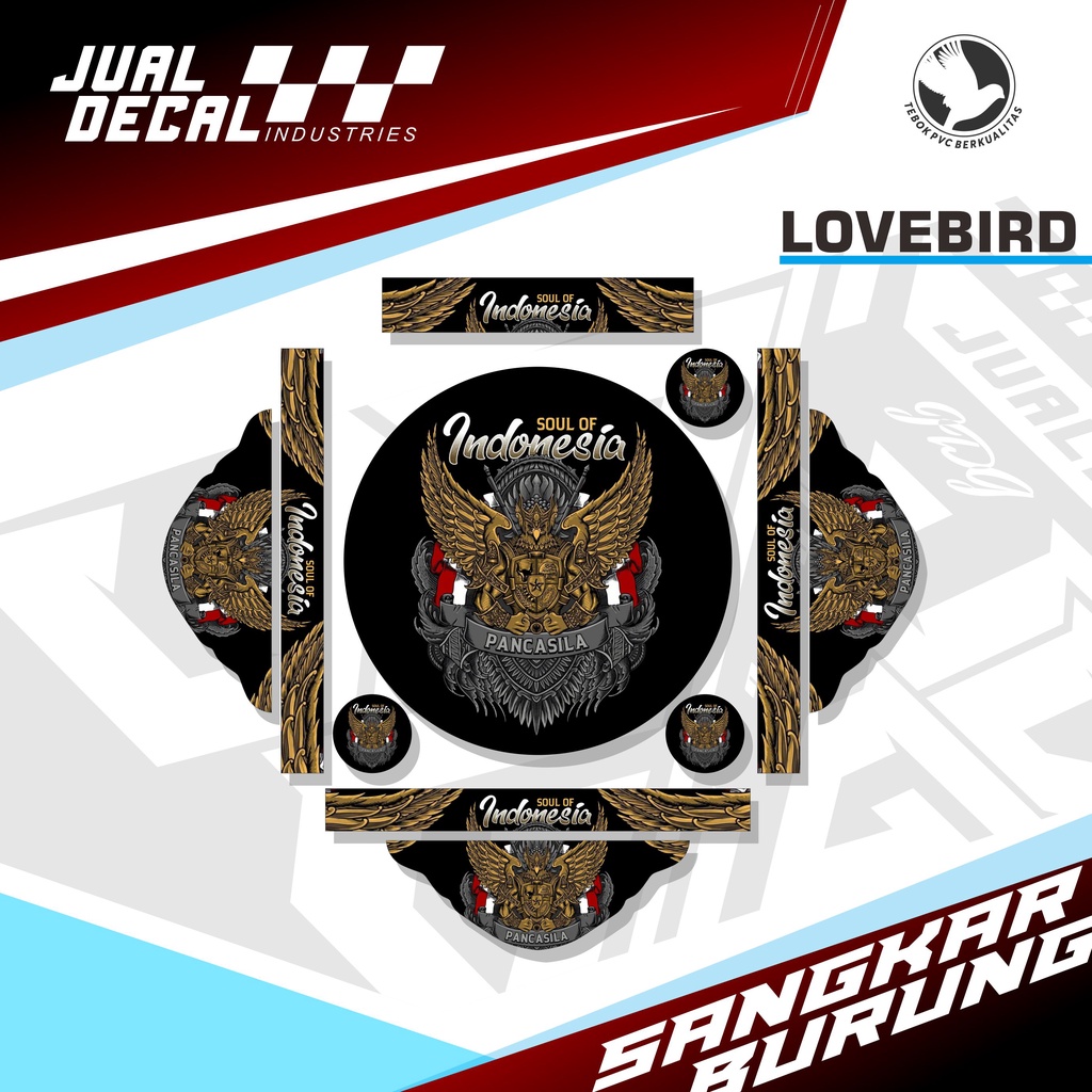 Stiker Decal Tebok Lovebird GARUDA Variasi Sangkar Kandang Burung Batman Pleci Love Bird