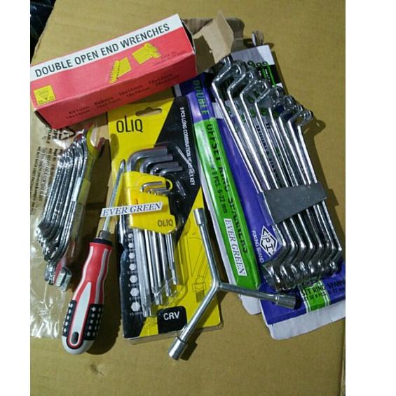 ➧ Paket 3 set : Kunci Ring set 8 pcs + Pas set 8 pcs + Kunci L 9 pcs Kombinasi Bintang ... fukung di