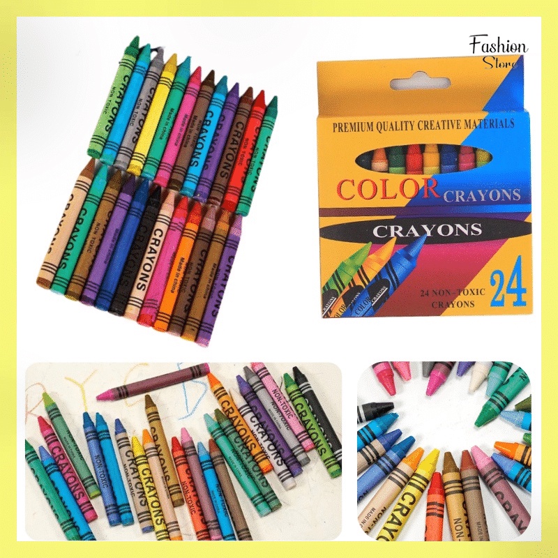 FS- CRAYONS SET 24 COLOR / ART SET / PENSIL KRAYON ANAK SEKOLAH 24 WARNA