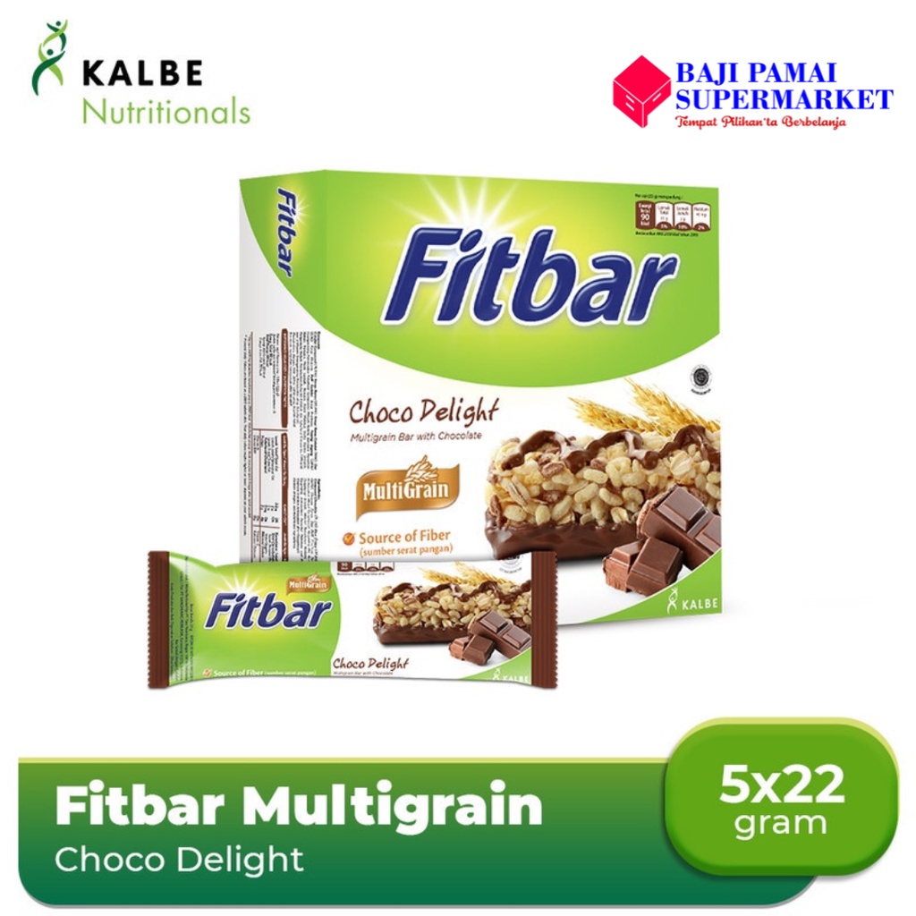 

FITBAR CHOCO DELIGHT MULTIGRAIN BOX ISI 5 @22 GR / BAJI PAMAI