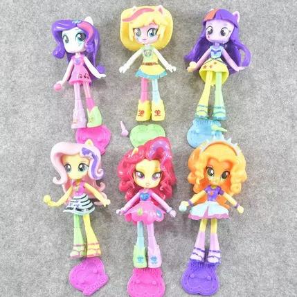 6pcs ACTION FIGURE MY LITTLE PONY EQUESTRIA GIRLS SET TOPPER CAKE MAINAN HIASAN WC939