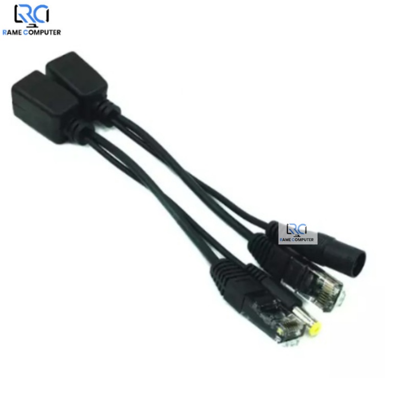 Power over Ethernet Kabel PoE Hitam injektor Spliter CCTV