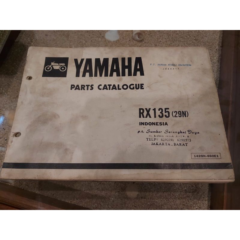 buku katalog catalogue yamaha rx king cobra tahun 1983 / 1984 kode RX 135 29N  copyan
