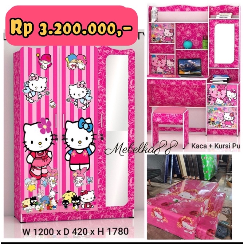 Set isi kamar anak hello kitty komplit hadiah ultah anak