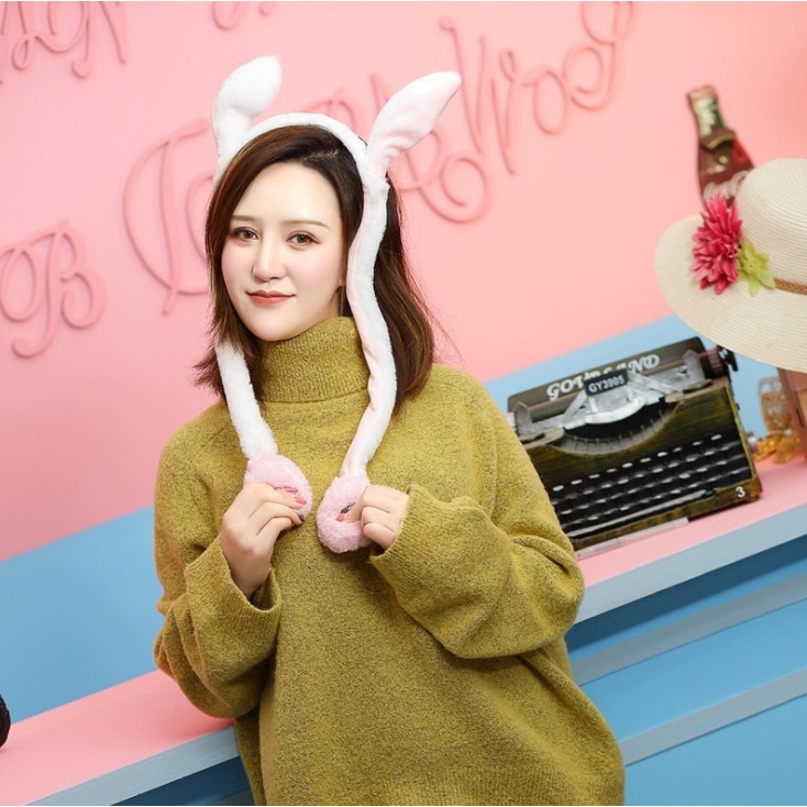 FYGALERY Bando Bunny Hat LED Topi Kelinci Bergerak Hairband Cute Murah