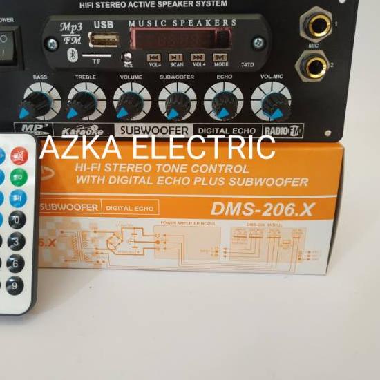 ✺ Kit Tone Control Mic Echo Subwoofer Plus MP3 USB Bluetooth DMS 206 ➦