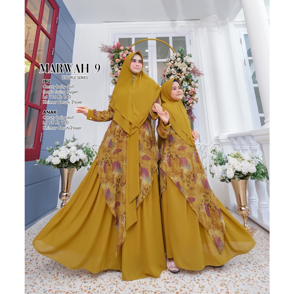Khadijah Humaira Gamis Syari Couple Ibu Anak Ceruty Babydoll Marwah9