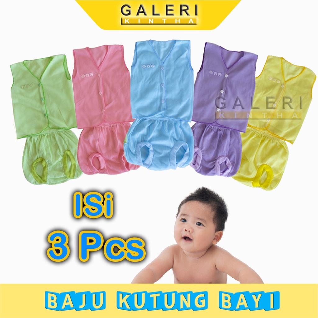 Setelan Baju Kutung Bayi Laki laki Perempuan Newborn Polos