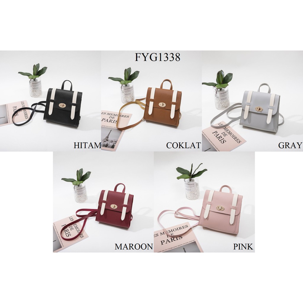 FYGALERY FYG1338 Tas Selempang Wanita Ransel Mini Perempuan Tas Jinjing 3 in 1 Murah