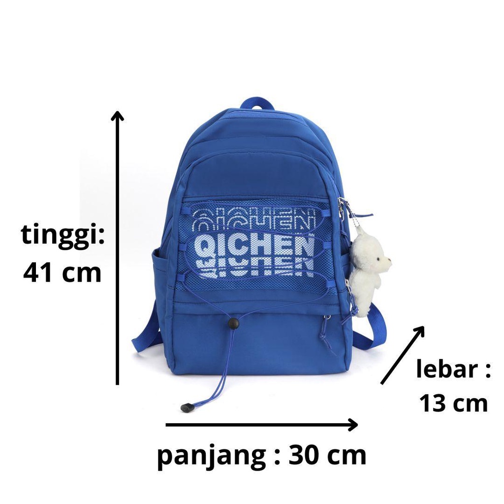 YOUBAGSHOP Tas Ransel Korea Jaring 1 Colour Unisex Ransel Sekolah Cowok Cewek 6881 // 2022-131