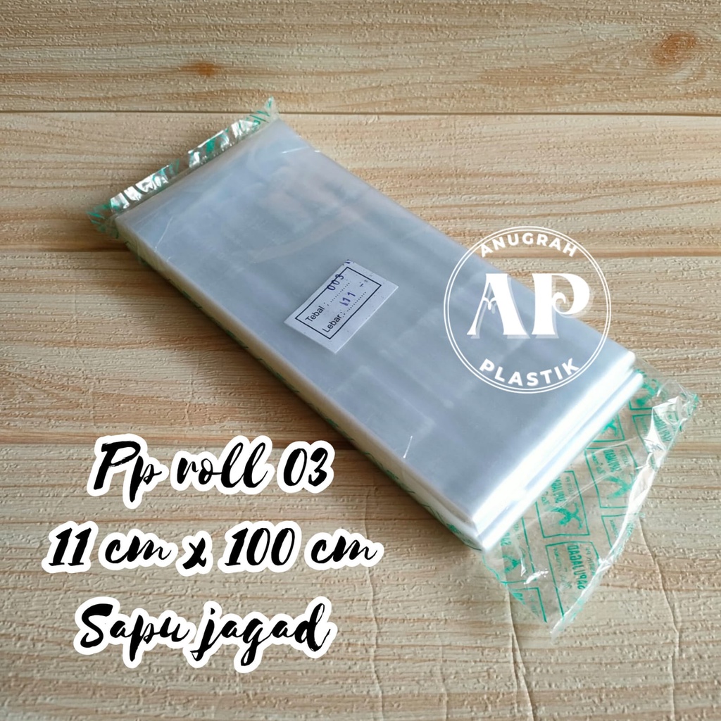 Plastik PP Roll uk 11 cm x 100 meter / PP roll pusaka per pack