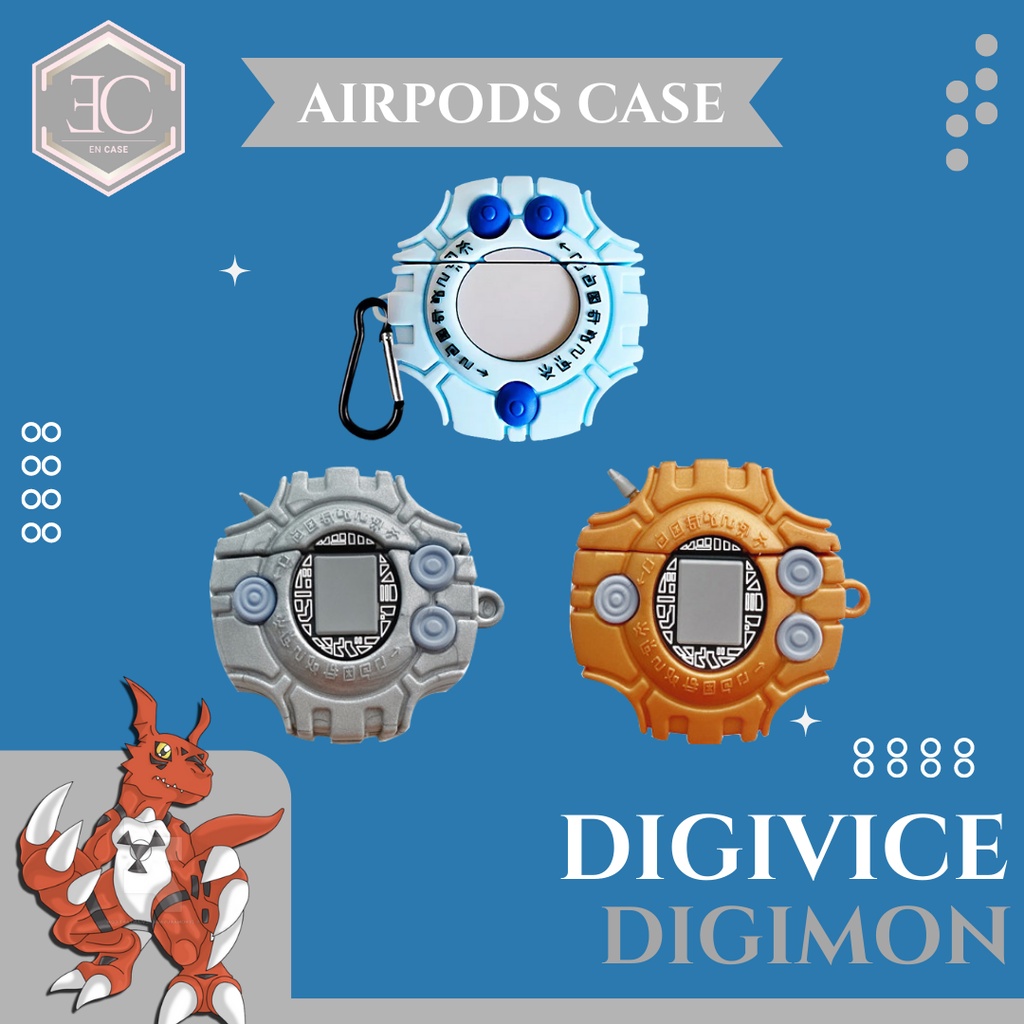 Casing Softcase Silikon Airpods 1 2 3 Pro Case Digimon Model Digivice
