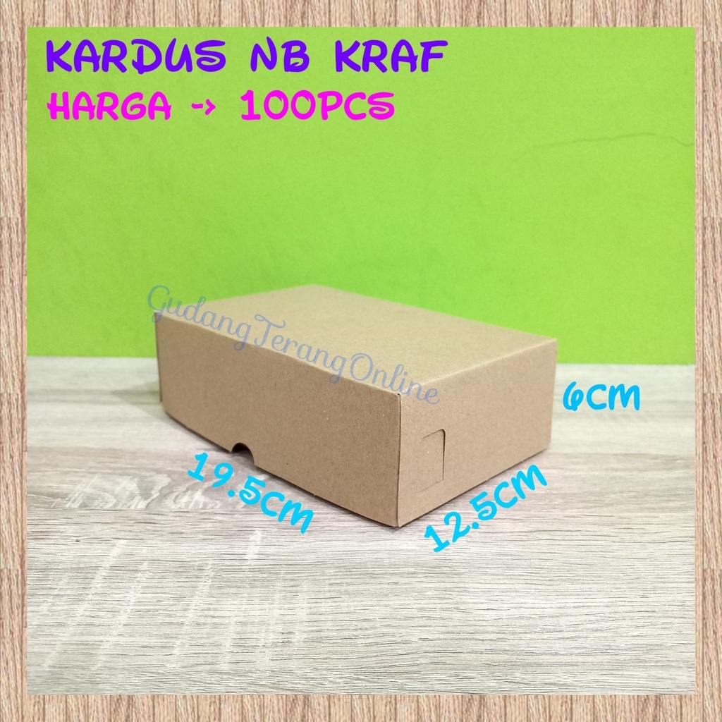 

Kardus coklat NB kraf 19.5cm x 12.5cm x 6cm 310gsm kardus jajan kue coklat kardus persegi panjang