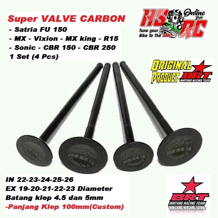 Discount Klep Racing Brt Carbon Valve Satria Fu/Jupiter Mx 24 22 24/22