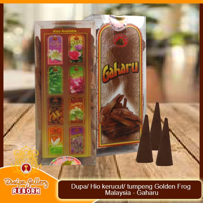 Dupa Hio Buhur Kerucut Cone Golden Frog Malaysia - Gaharu 50pcs