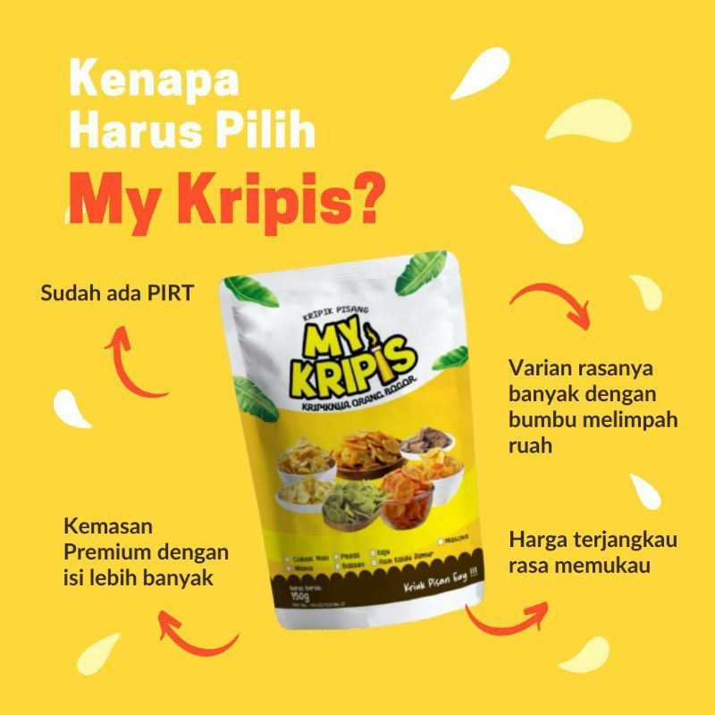 

Kripik keripik pisang cokelat my kripis aneka rasa Snack oleh oleh