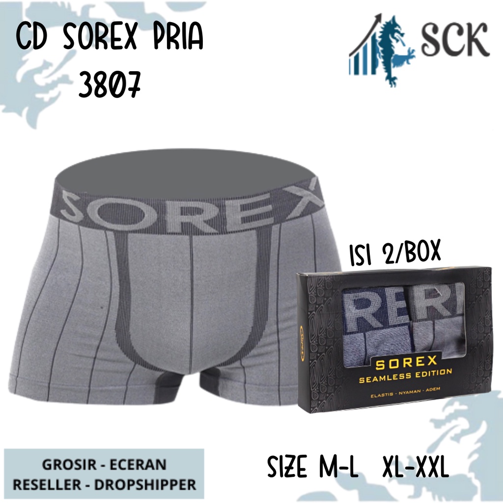 [ISI 2] CD Pria SOREX 3807 Boxer Bahan Katun / Boxer Pakaian Dalam Cowok / Celana Dalam SOREX 3807 - SCK