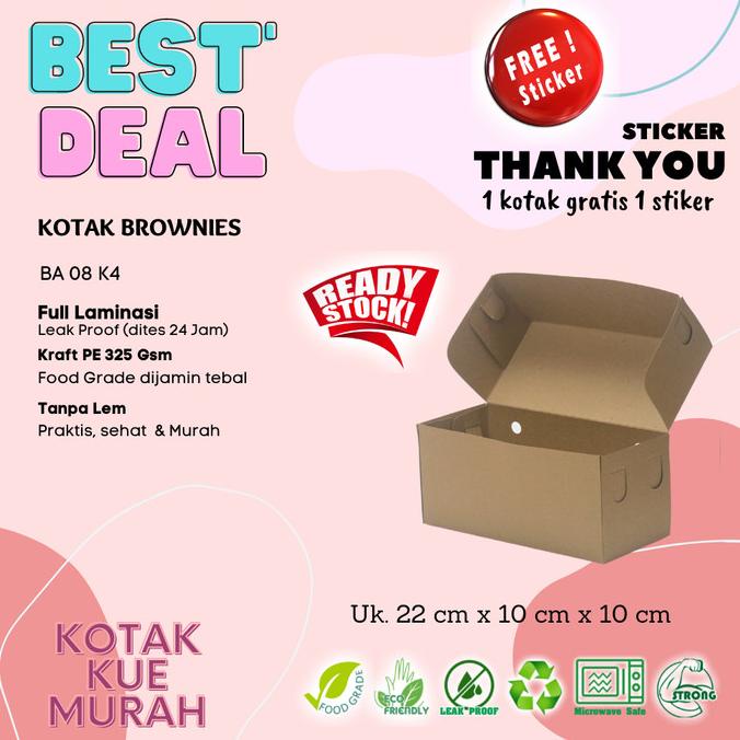 

Kotak Big Brownies Uk. 22 Cm X 10 Cm X 10 Cm Laminasi Kotak Kraft