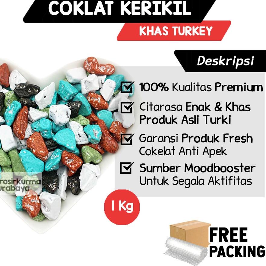 

◙ Cokelat Kerikil Arab Premium 1kg Stone Chocolate Khas Turkey Untuk Moodbooster Lumer Dimulut Dimakan ❆