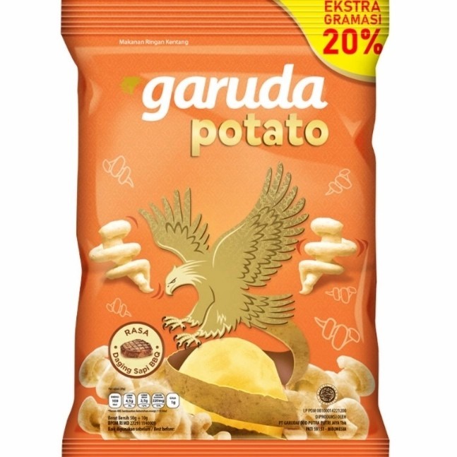 

GARUDA SNACK POTATO DAGING SAPI BBQ PCK 50GR