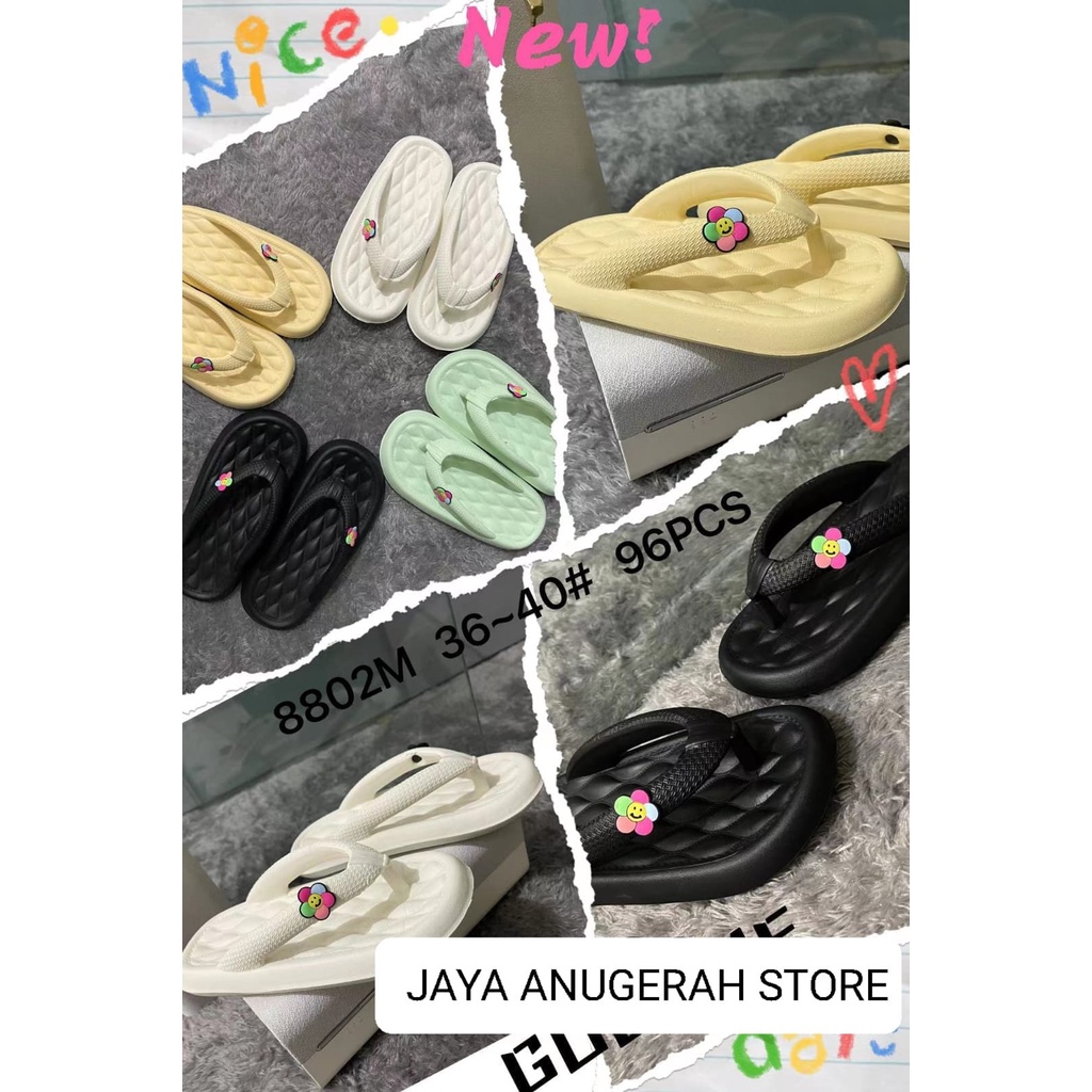 SANDAL JAPIT WANITA BAHAN KARET RINGAN KUAT NYAMAN GOSOME 8802M