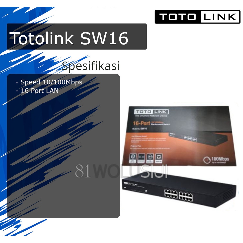 Totolink Switch SW16 10/100Mbps - Unmanaged