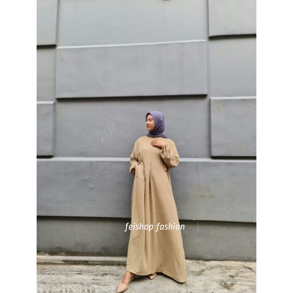 Ayunda Dress Bahan Crinkel Airflow Gamis Polos