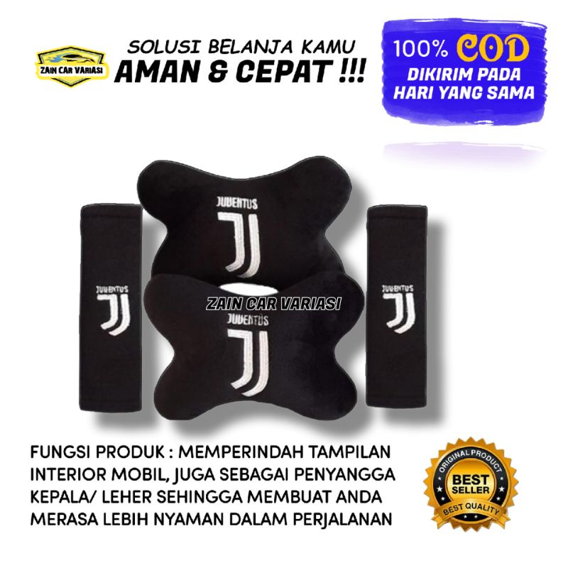 Bantal leher JOK Mobil JUVENTUS 2in1 ACCESSORIES AKSESORIS INTERIOR MOBIL AVANZA XENIA AGYA AYLA BRI