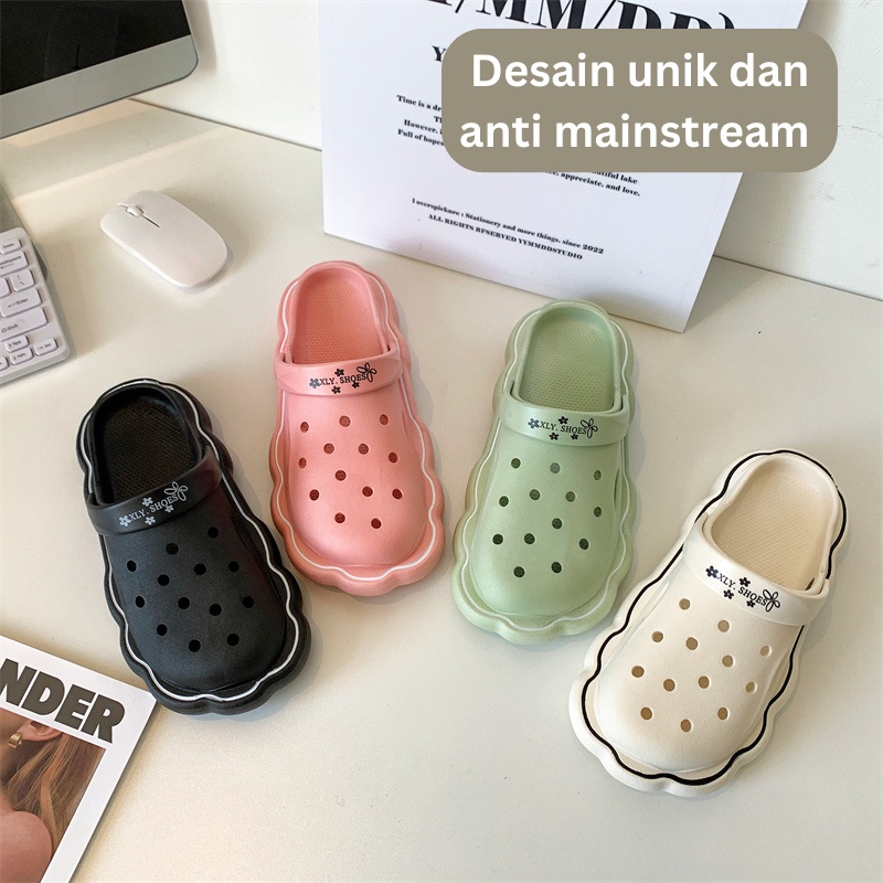 Mainland Sandal Crocs Pin Karakter Jibbits Lucu Sandal Kodok Viral Kekinian Sendal Lubang Pin Karet Rumahan Outdoor HSN132