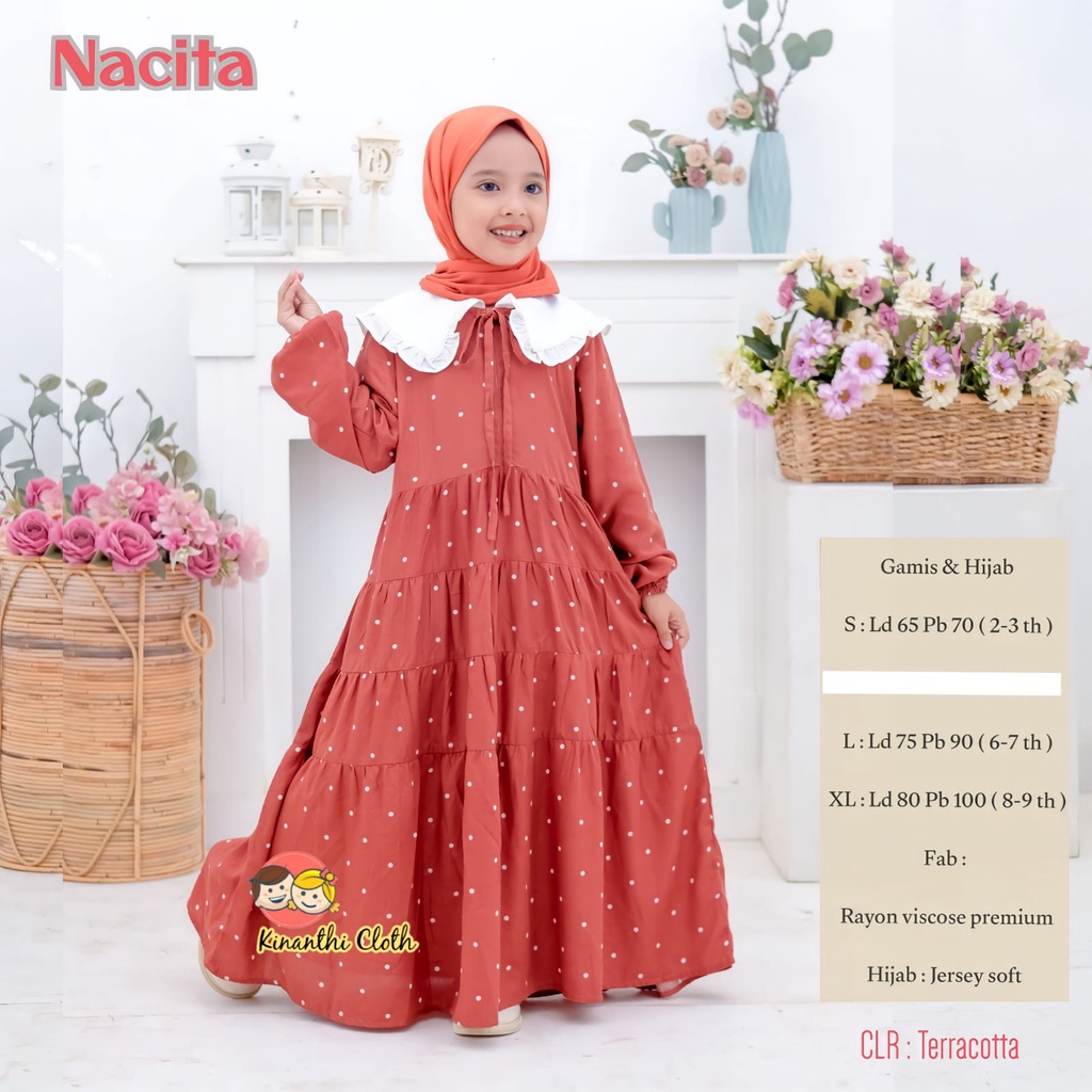 NACITA ORIGINAL KINANTI CLOTH | Dress anak perempuan Usia 6-9 tahun | Gamis anak perempuan terbaru b