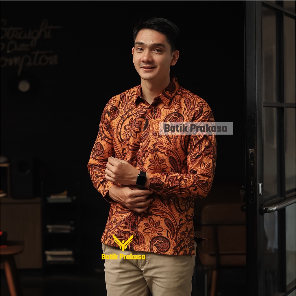 Kemeja Batik Prakasa Motif Nayaka Perkasa Slimfit Lengan Panjang Batik Solo