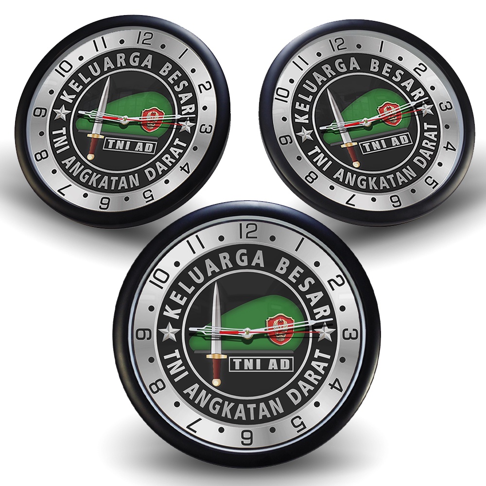 (Exclusive) Jam Dinding KELUARGA BESAR TNI-AD {3 Motif} Sliver