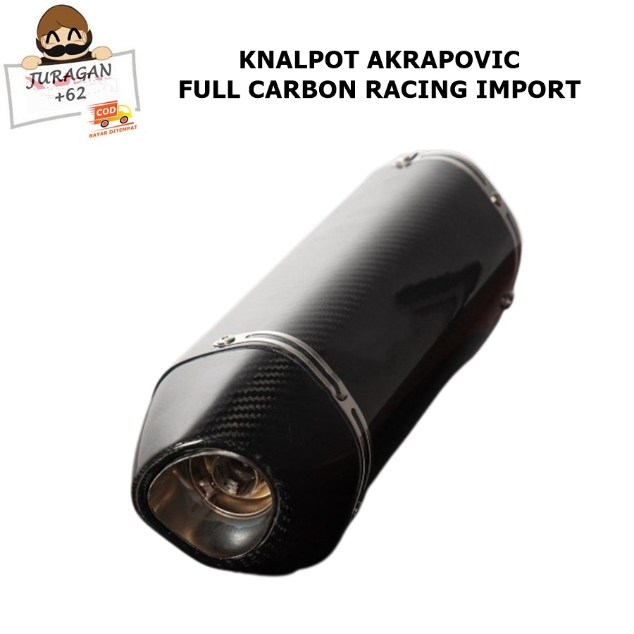 KNALPOT AKRAPOVIC FULL CARBON 52MM SILENCER RACING IMPORT