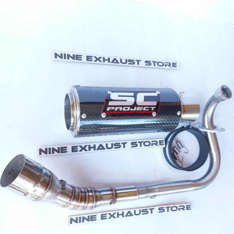 knalpot racing vario 125 lampu bohlam sc project karbon