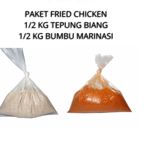 

۩ Paket tepung Premium Fried Chicken (1/2 kg tepung biang dan 1/2 kg tepung marinasi) ❉