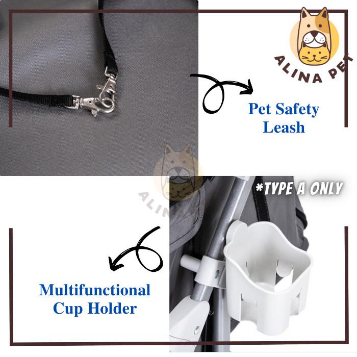 Pet Dog Stroller Kereta Dorong Anjing Kucing Pet Stroller Anjing