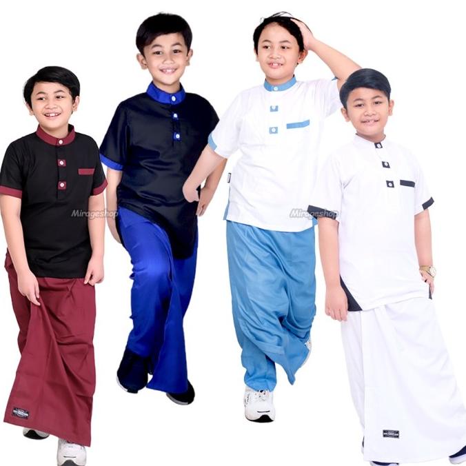 Baju Koko Anak Setelan Koko Sarung Bawahan Sarung Celana Anak Instan