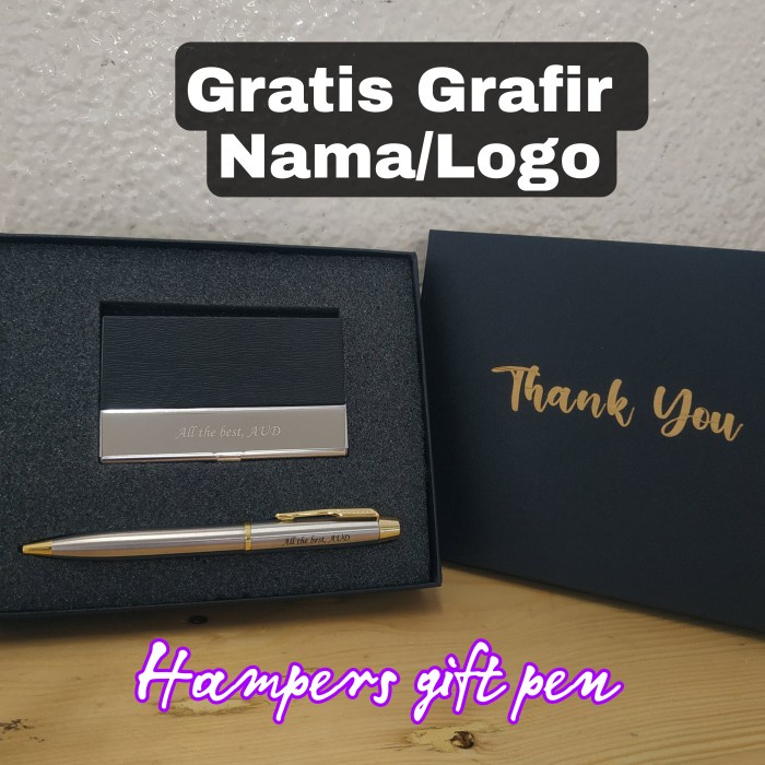 

exclusive gift set pen Parker + card holder gratis Grafir nama / logo