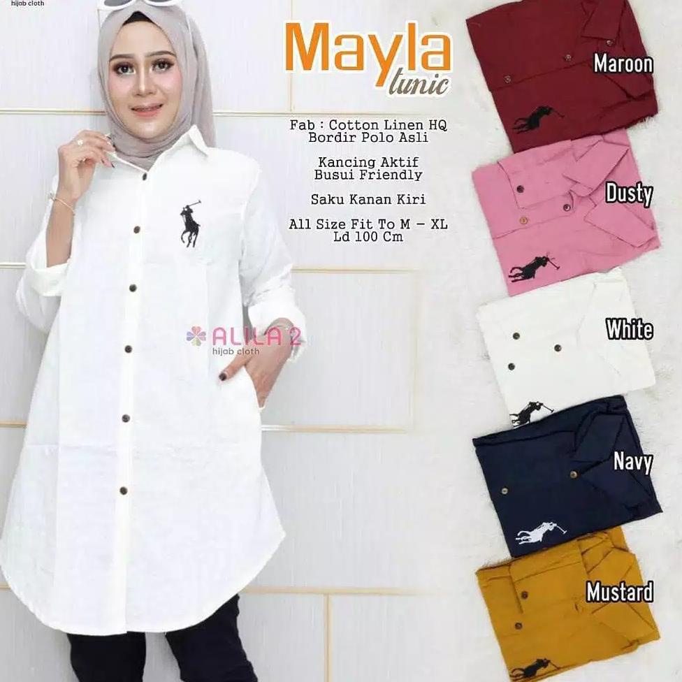 TERBARU S37 [COD] Shazfa.apparel - Pakaian Muslim Wanita Mayla Tunik F King Tunik & M King Tunik ㅿ