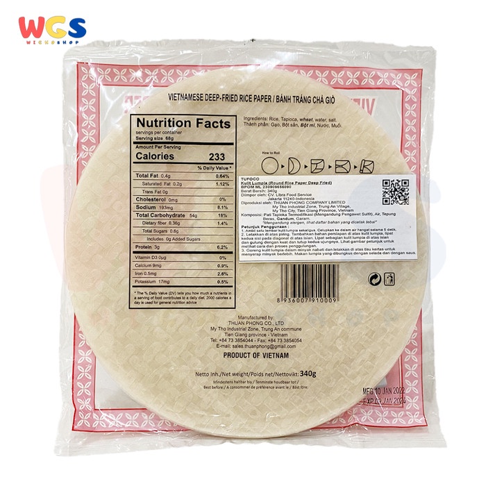 

Banh Trang My Tho Bamboo Tree Deep Fried Rice Paper 22cm - 340g