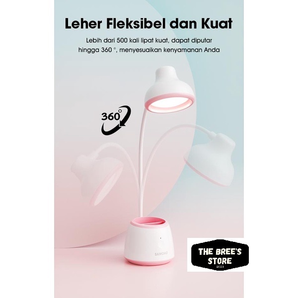 Lampu LED Meja Multifungsi Fleksibel SW-DL05 Pink SAMONO