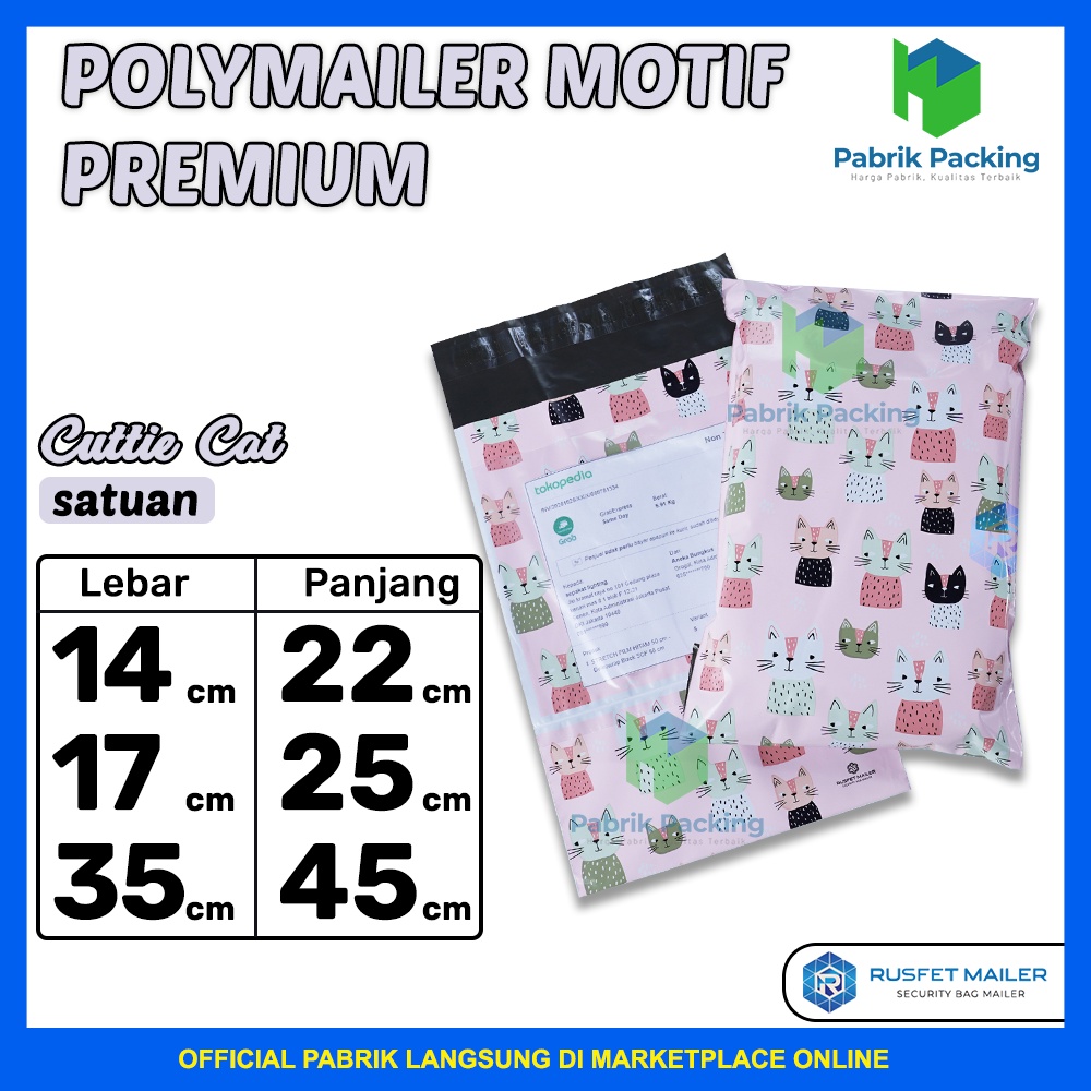 

POLYMAILER CUTTIE CAT / AMPLOP PACKING CUTTIE CAT MURAH SATUAN