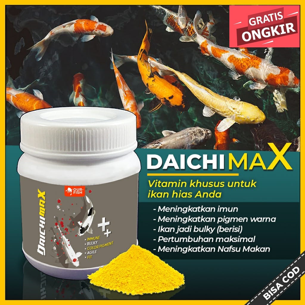 Vitamin Ikan Koi DAICHI MAX Koi Kohaku Showa Platinum Slayer Import Jumbo Blitar Platinum Pakan Maka