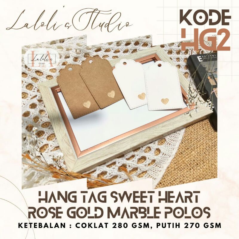

Hang Tag Sweet Heart Rose Gold Marble Serbaguna kode HG2