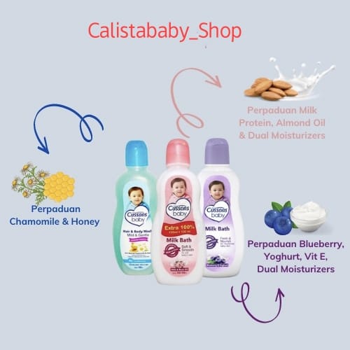 Cussons Baby Milk Bath 100ml + 100ml/ Cussons Sabun Cair Bayi