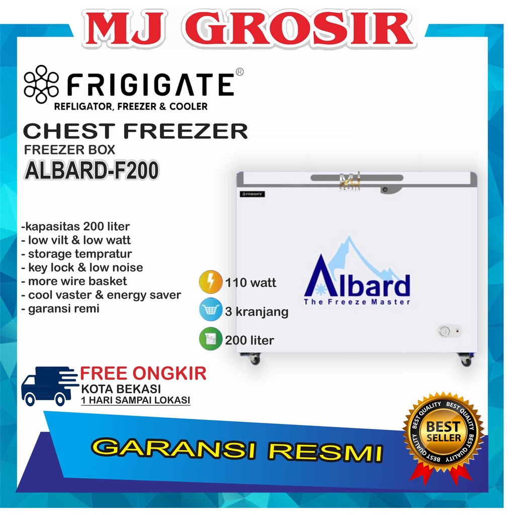 FRIGIGATE ALBARD F200 CHEST FREEZER BOX LEMARI PEMBEKU F 200 ALBARD