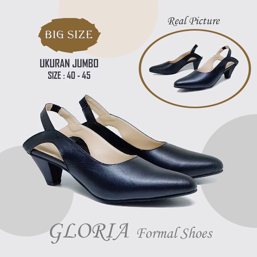 GLORIA X ZAGIB | Sepatu Wanita Formal Big Size Pantofel Pesta Heels Ukuran Besar Jumbo 40-45