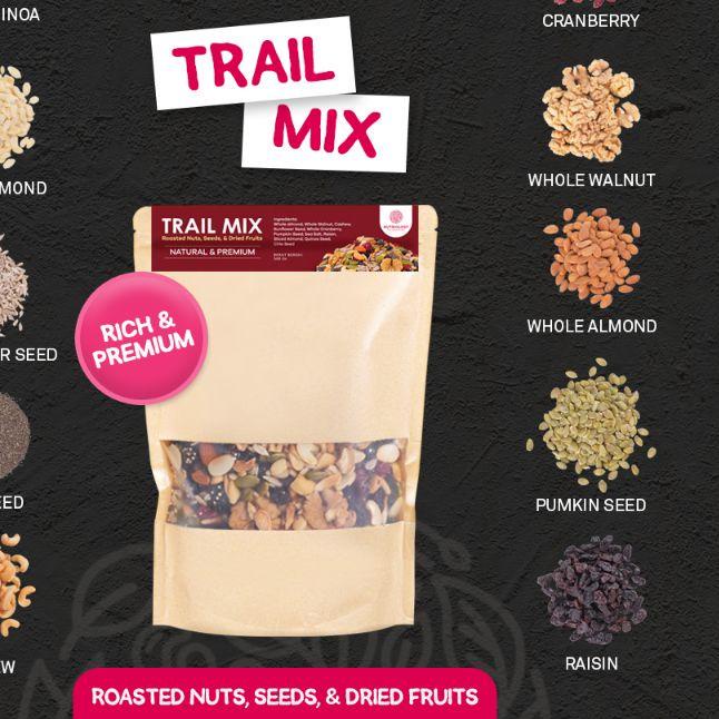 

✸ Trail Mix Nutriology 250Gr - Roasted Nuts, Seeds, & Dried Fruits (Premium) ✶