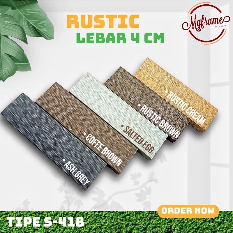 BATANGAN PIGURA  RUSTIC 4 cm PANJANG 3 METER//BATANGAN ECER/LIS PLAVON// LIS PVC //LIS PROFIL